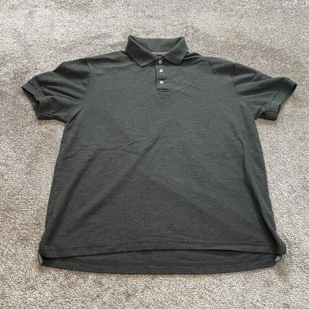 Beverly Hills Polo Club Shirt Mens Large Dark Gray Rugby Golf Collared Preppy